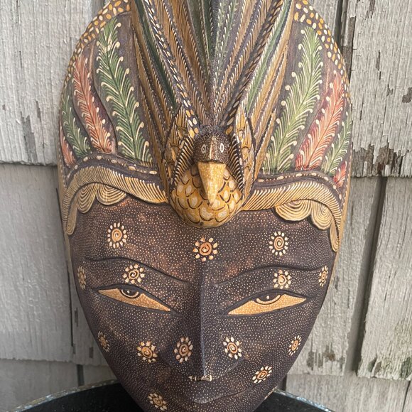 Batik Topeng Wood Hand Carved Mask Indonesian - Picture 2 of 7